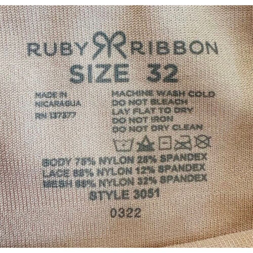 Ruby Ribbon Pin Up Racerback Demi Pale Nwt Size 32 - Picture 3 of 8